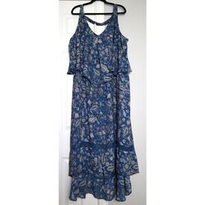 Boutique Paisley Floral Hi-Low Hem Sleeveless Dress 3X Lace Flowy